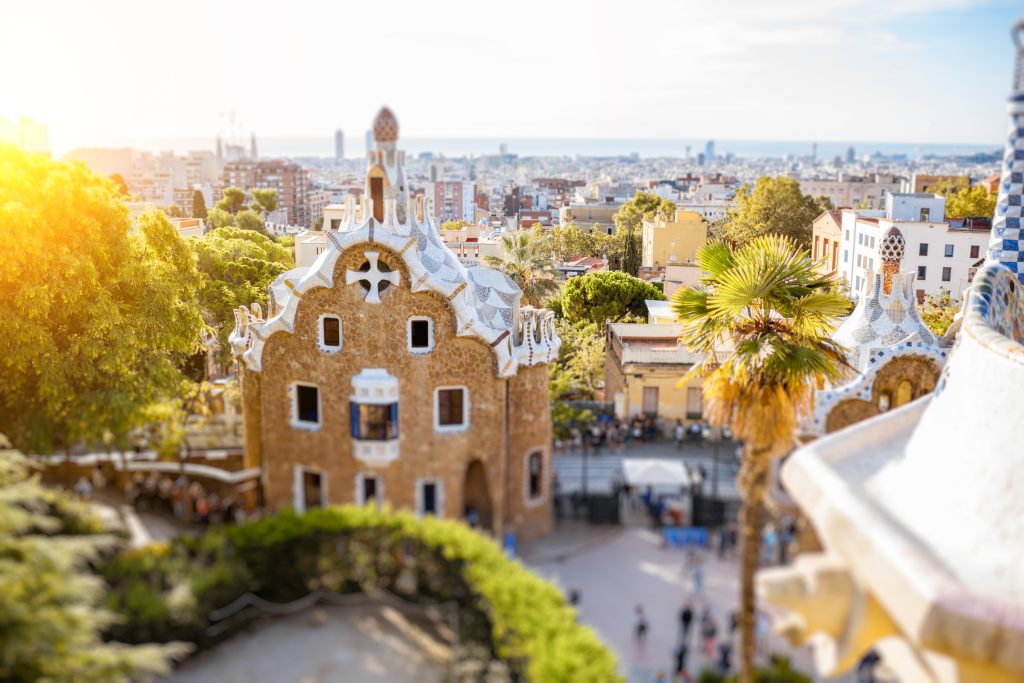 vue sur le parc güell à Barcelone